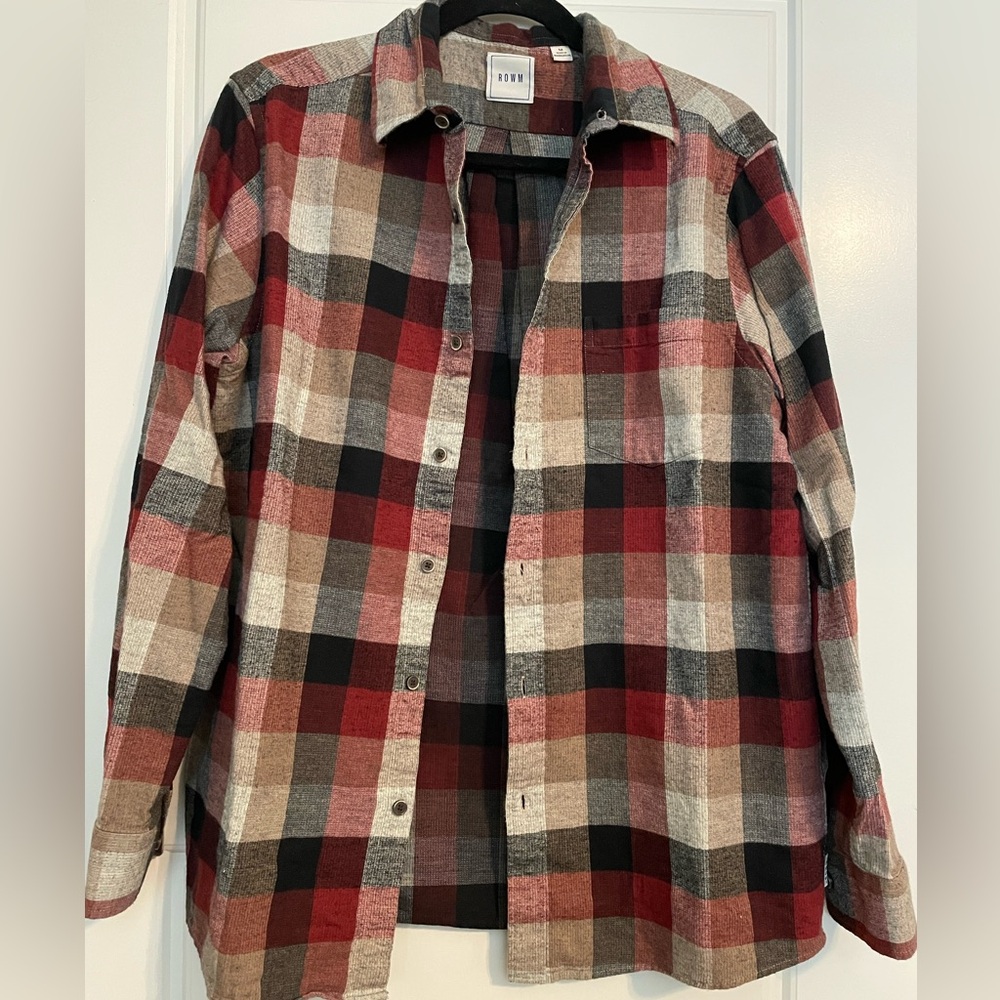 Men's Plaid Shirt - Red, Black, and Brown - Picture 9 of 9